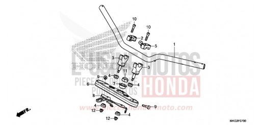 HANDLE PIPE/TOP BRIDGE CMX500AK de 2019